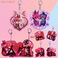 Hazbin Hotel Acrylic Birthday Keychains Gift Charlie Morningstar Vaggie Couples Anime Figure Backpack Pendant Decor Ornaments