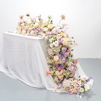 Uflower Luxury Rose Flower Row Wedding Table Centerpiece Floor Backdrop Decor Event Floral Strip Arrangement Props