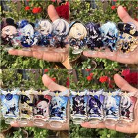 Game Fatui The Doctor Knave Arlecchino Lyney Neuvillette Cosplay Accessories Figure Badge Stand Plate Prop