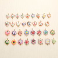 HECHENG,Fruit Blossom Candy-Colored Enamel Charm Pendant Sweet and Adorable Jewelry Making Accessories for Women 1 Pc