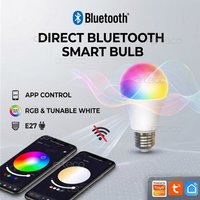 Tuya Bluetooth Smart Bulb Led E27 AC 85-265V Dimmable RGBCW Color Change Lamps Smart Life APP Group Control Music Rhythm Timing