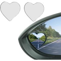2pcs Car rearview mirror heart shape high definition auxiliary wide angle love mirror convex surface