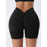 Seamless High Waisted Yoga Shorts From Europe And America Waist Tightening And Hip Lifting Fitness Pants Rear V-Waist