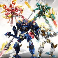 SEMBO Creative Animal Transforming Robot Building Blocks Kits Tiger Dragon Mecha Model Bricks Ornaments Boys Toys Birthday Gifts
