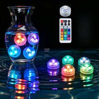 RGB Remote Submersible LED Light Waterproof Battery Powered Underwater Lamp Fish Tank Wedding Vase Decor Lights