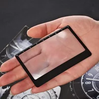 "3X Magnifying Glass with Ultra-Thin PVC Lens, HD Portable Card Magnifier for Outdoor Reading & Fire Emergency (Pocket Size)"