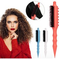 Multi Row Pointed Tail Wheat Straw Bouncy Curl Hair Brush Bristles Curling Roller Comb for Fluffy Hair Roots Styling Hair Tools