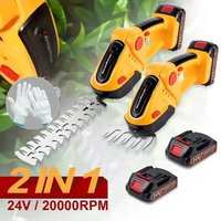 2-in-1 Hedge Trimmer, 20000 RPM Rechargeable Handheld Garden Tool for Trimming Bushes, Weeds and Lawns
