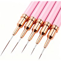 5pc Professional Nail Brush Set Thin Brushes Ultra-fine Brushes Perfect for Detailed Nail Art Suitable for Nails Pedicure Salons