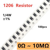 100pcs 1% 1206 SMD resistor 0R10R20R22R100R120R200R330R470R510R1K1.5K2.2K3.3K4.7K5.1K10K12K15K20K22K30K47K51K100K200K510K1MĪ© ohm