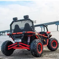 TQH off-road light sound utv children's electric car four-wheel two-seat large toy car can seat baby remote control car metal