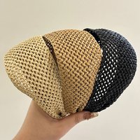 6.5cm wide Rattan Weaving Hairband for Women Straw Braided Headband Boho Women Hair Hoop Wide-Brimmed Headwear Hair Accessories