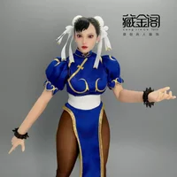 1/6 Scale female dolls Fighting Qipao blue pink red dress belt socks set fit 12'' action figure body model