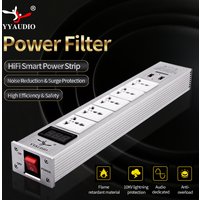 2500W EU AC Plug Power Strip Safety Switch Hi-End European Standard Plug Socket Network Filte Audio Noise With USB C Charging