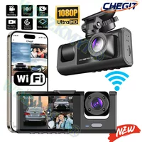 WIFI Dash Cam 3 Camera 1080P Car DVR 2/3Lens Camera Video Recorder Black Box Dash Cam Auto Loop Recording Car Accessories