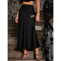 Minimalist Elegant High-Waisted Slimming Midi Skirt, Soft Skin-Friendly, Flattering, Suitable for Work & Casual