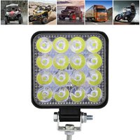 1PC Work Light 16 LED Work Green Lights Bar Floodlight Car ATV Off-Road Driving Fog Lamp 12V 24V 48W 6000K Waterproof Light Bar