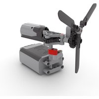 MOC Building Blocks Mini Oscillating Desk Fan, Motorized Power Function Swing Mechanical Bricks Model, STEM Toy Gift