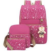 Studentenrucksack, dreiteiliger Canvas-Schulrucksack, akademischer Stil, hohe Kapazität, Rucksack für Jungen und Mädchen, Junior-Schulrucksack