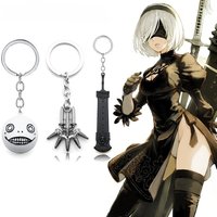 Hot Game NieR Automata YoRHa Keychains No. 2 Type B Beastlord Sword Oddity Emil Metal Pendant Key Chain Cosplay Gift Jewelry