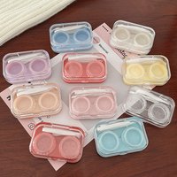 Portable Mini Contact Lens Case Multi-Color Transparent Candy Color Travel Eye Care Kit Container Soaking Storage Box Holder