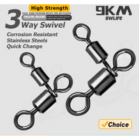 3 Way Swivels Fishing Crossline Swivel Saltwater 25~100Pcs Fishing Lures Ring Chain Connector Freshwater Trolling Catfish Rig