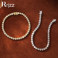 Rrjzz Brilliant 3mm D-Color Full Moissanite Bubble Bezel Set Women Bracelet Lab Imitation Diamond Charm Tennis Bracelet Jewelry