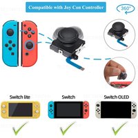 2PCS Joystick Replacement for Nintendo Switch & NS OLED Joycon Controller 3D Analog ThumbStick Repair Parts Tool Kit Accessories