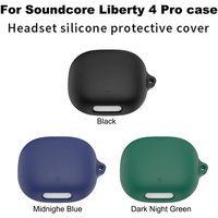 Silicone Carrying Case For AnkerSoundcore Liberty 4 Pro Earphone Scratchproof Dustproof Scratch Resistant Protector Sleeve