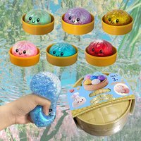 Expression Glitter Dumpling Squishy with Box Dumplings Sensory Squeeze Toy for Stress Relief