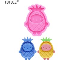 Shiny Pineapple Shaker Keychain Earrings Silicone Mold DIY Pineapple Clay Epoxy Resin Accessories Mold Chocolate Cake Decor Mold