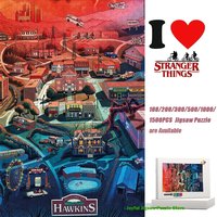 Stranger Things Hawkins Town Map Jigsaw Puzzle Decompression Toy Educational Game Gift for Horror Fans & Collectors home Decor
