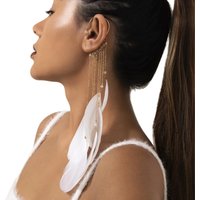 Earrings Super Immortal Exaggerated Bohemian Feather Tassel Long Earhook Earrings for Women