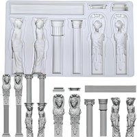 Greek Column Silicone Mold Classical Architecture Sculpture Roman Pillars and Goddess Design for Cake Decoration Resin Crafts