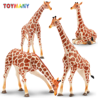 4Pcs Simulation Giraffe Wildlife Animal Model Toy Mini Giraffes Figures Dolls Action Figurines Toys for Children Set Gift