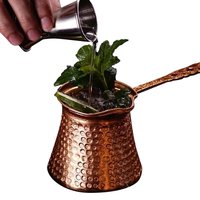 Turkish Coffee Pot Long Handle Vintage Coffee Maker Wide Mouth Coffee Maker Classic Coffee Pot for Turkish Coffee Arabic Coffee