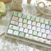 Camping Bear 125 Key Cherry Shaped Translucent PBT Cute Keycap Suitable for MX Switch Player Mechanical Keyboard