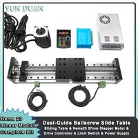 Nema 23 Linear Motor Drive Control Power Kit CNC Sliding Table 80KG Heavy Duty Ball Screw Linear Rail Stage 4pcs MGN12H Sliders