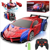 2.4GHz Deformable Spider RC Car - Cool Robot Car with Stunts, Rechargeable Battery & LED Lights, Gift for Kids 3+