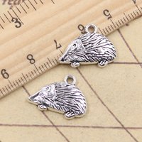 20pcs Charms Animal Hedgehog 15x20mm Tibetan Silver Color Pendants Antique Jewelry Making DIY Handmade Craft
