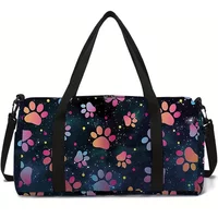 Paw Prints Large Capacity Luggage Bag for Boy and Girls Best Gifts 2D Cartoon Stravel Duffels Outdoor Fitness Bag for Children