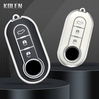 TPU Auto Flip Schlüssel Fall Abdeckung Shell Fob Für FIAT Ducato 500 500L Panda Grande Punto Lancia Musa Boyue Keyless zubehör Keychain