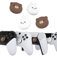 PlayVital Cute Thumb Grips Joystick Cover Thumbstick Caps for ps5/4, for Xbox Series X/S, for Switch Pro - Animal Series