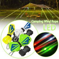LED Camping Wind Rope Luminous Lamp Awning Tent Roof Anti-trip Night Warning Rope Windproof Waterproof Outdoors Hiking Camping
