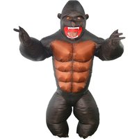 Costume gonflable King Kong pour soirée d'Halloween, déguisement amusant de gorille marchant, costume de marionnette de dessin animé pour performance scénique et cosplay