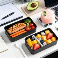 1400ML Double-layer Bento Box Lunch Boxes, Stackable Bento Lunch Box for Adults,Leak-Proof Lunch Container with Compartments,Japanese Style Lunchbox with Sauce Pot Cutlery Set