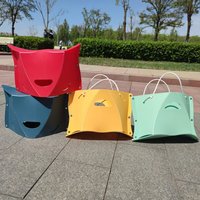 Heavy-Duty Foldable Card Stool Non-Slip Multi-Functional Portable Handheld Basket Plastic Folding Seat Outdoor Camping & Fishing