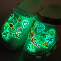 1 PCS New Luminous Shoe Charms Set for Clog Sandals Decoration DIY Shoes Charm Pins for Men Women Kids Letters Rainbow Food