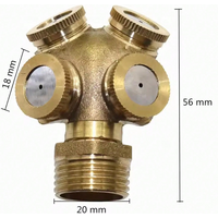 4 Hole Adjustable Brass Spray Misting Nozzle Garden Sprinklers Irrigation Fitting Jardim Home Watering Garden Tools