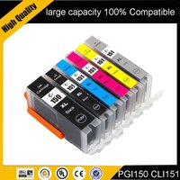 Einkshop PGI150 CLI151 Compatible ink cartridge PGI 150 CLI 151 for Canon PIXMA MG7510 IP7210 iP8710 MX721 Ix6810 Printer